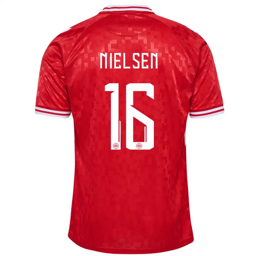 Danxen Kvinnor Danmark Magnus Nielsen #16 Röd Hemmatröja Matchtröjor 24-26 Tröjor T-Tröja