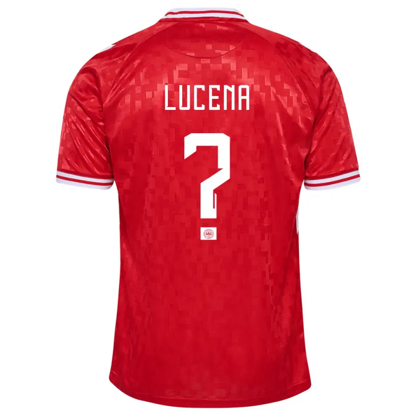 Danxen Kvinnor Danmark Julius Lucena #0 Röd Hemmatröja Matchtröjor 24-26 Tröjor T-Tröja