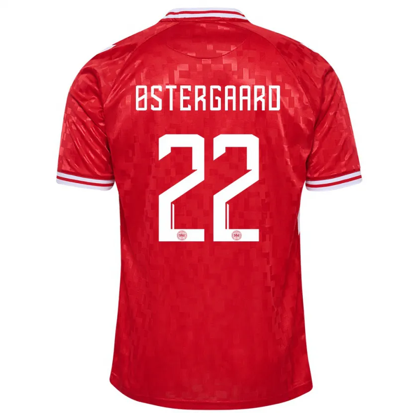Danxen Kvinnor Danmark Maja Bay Østergaard #22 Röd Hemmatröja Matchtröjor 24-26 Tröjor T-Tröja