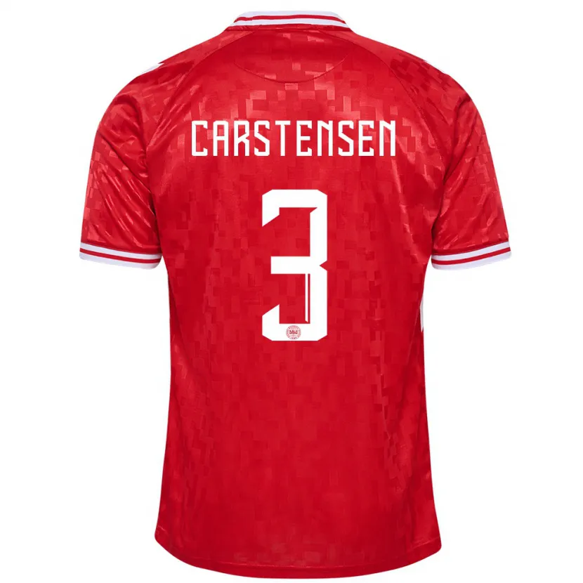Danxen Kvinnor Danmark Rasmus Carstensen #3 Röd Hemmatröja Matchtröjor 24-26 Tröjor T-Tröja
