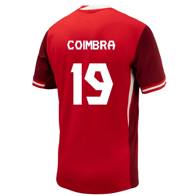 Danxen Kvinnor Kanada Tiago Coimbra #19 Röd Hemmatröja Matchtröjor 24-26 Tröjor T-Tröja