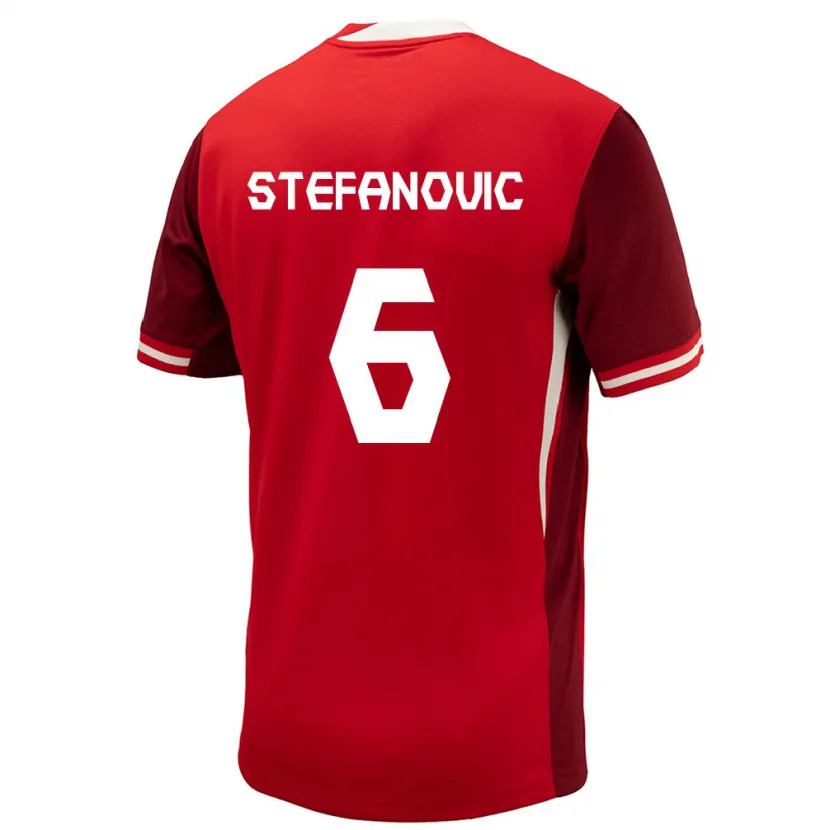 Danxen Kvinnor Kanada Lazar Stefanovic #6 Röd Hemmatröja Matchtröjor 24-26 Tröjor T-Tröja