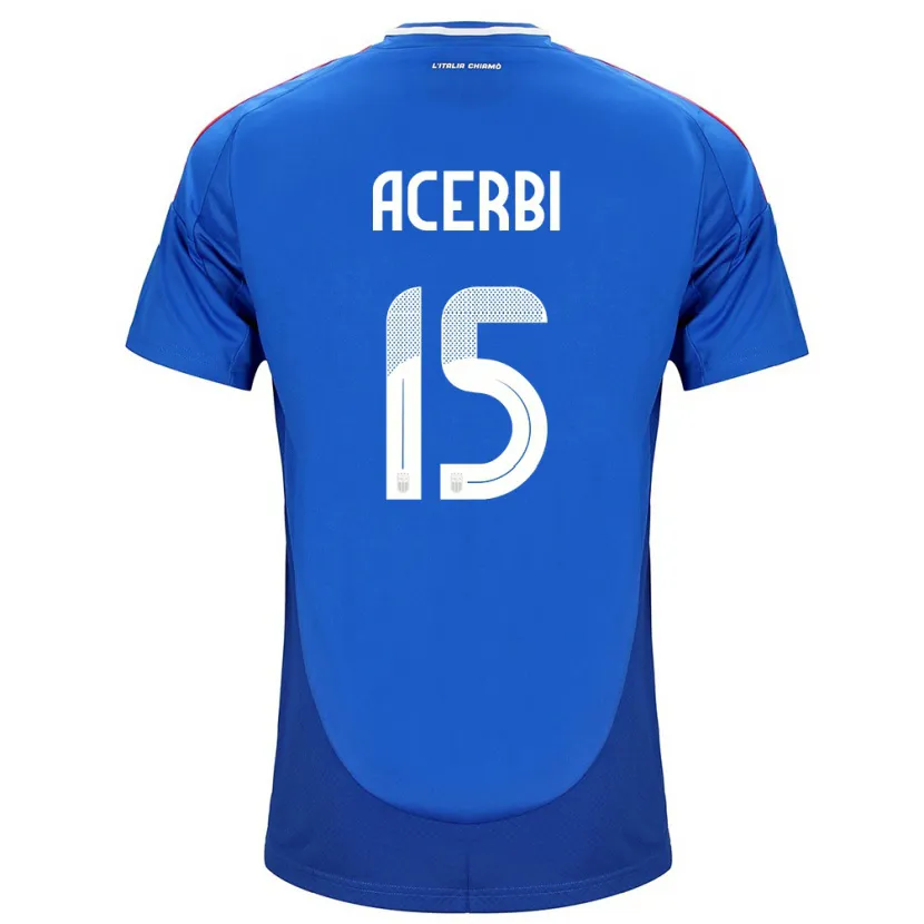 Danxen Kvinnor Italien Francesco Acerbi #15 Blå Hemmatröja Matchtröjor 24-26 Tröjor T-Tröja