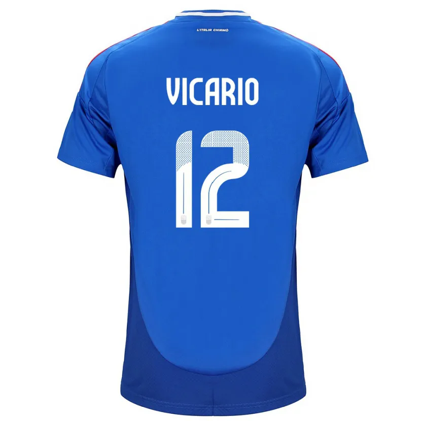 Danxen Kvinnor Italien Guglielmo Vicario #12 Blå Hemmatröja Matchtröjor 24-26 Tröjor T-Tröja
