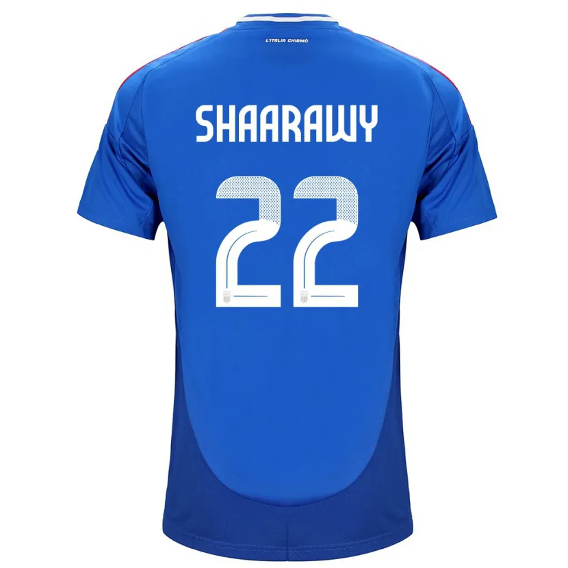 Danxen Kvinnor Italien Stephan El Shaarawy #22 Blå Hemmatröja Matchtröjor 24-26 Tröjor T-Tröja