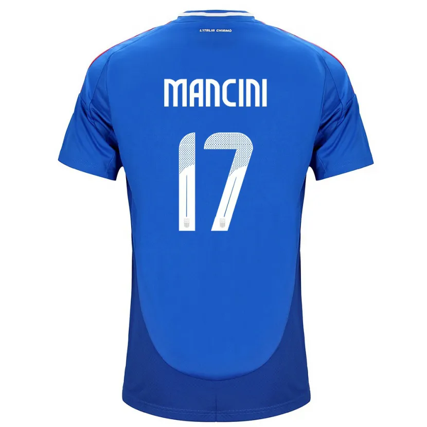Danxen Kvinnor Italien Gianluca Mancini #17 Blå Hemmatröja Matchtröjor 24-26 Tröjor T-Tröja