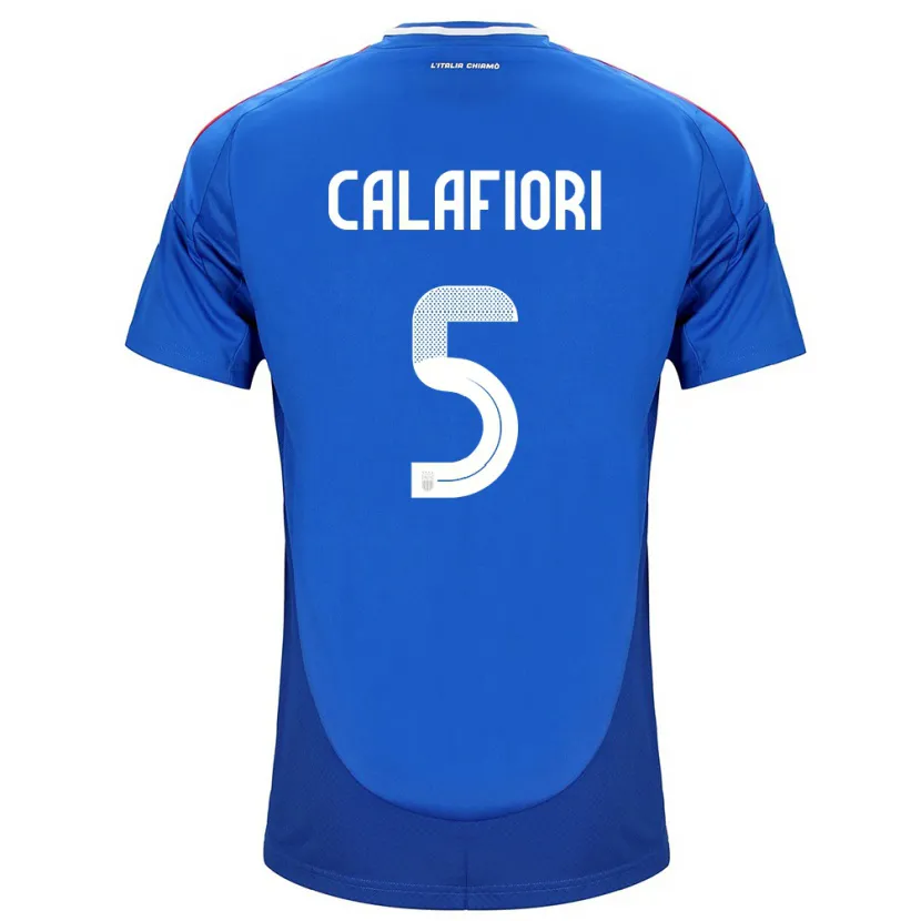 Danxen Kvinnor Italien Riccardo Calafiori #5 Blå Hemmatröja Matchtröjor 24-26 Tröjor T-Tröja