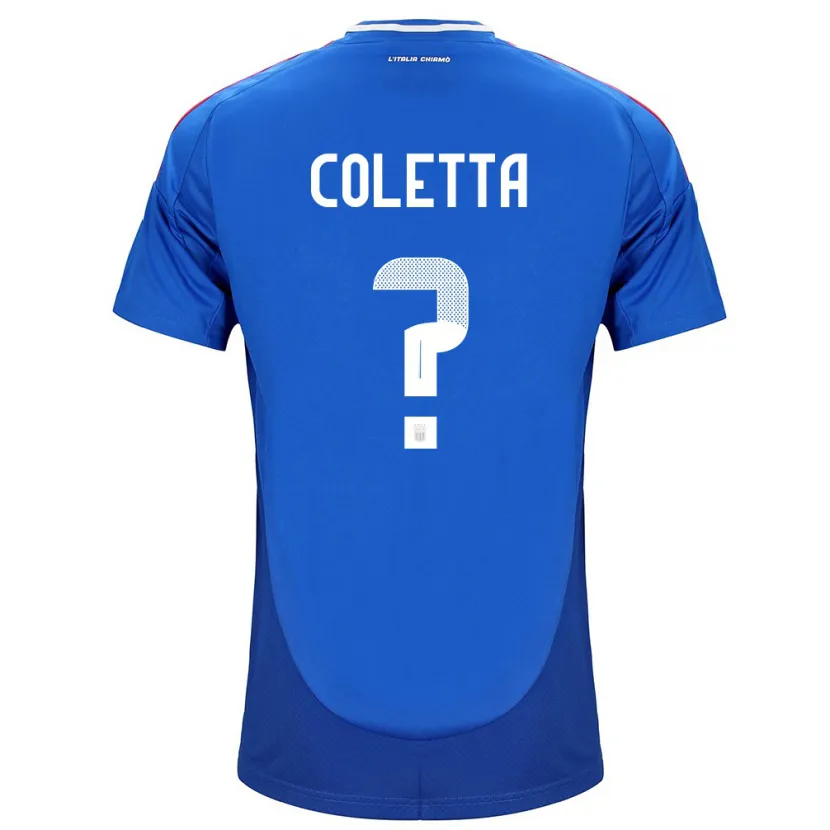 Danxen Kvinnor Italien Federico Coletta #0 Blå Hemmatröja Matchtröjor 24-26 Tröjor T-Tröja
