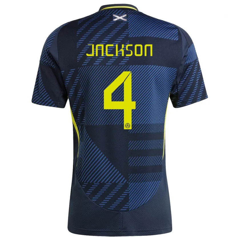 Danxen Kvinnor Skottland Louis Jackson #4 Mörkblå Hemmatröja Matchtröjor 24-26 Tröjor T-Tröja