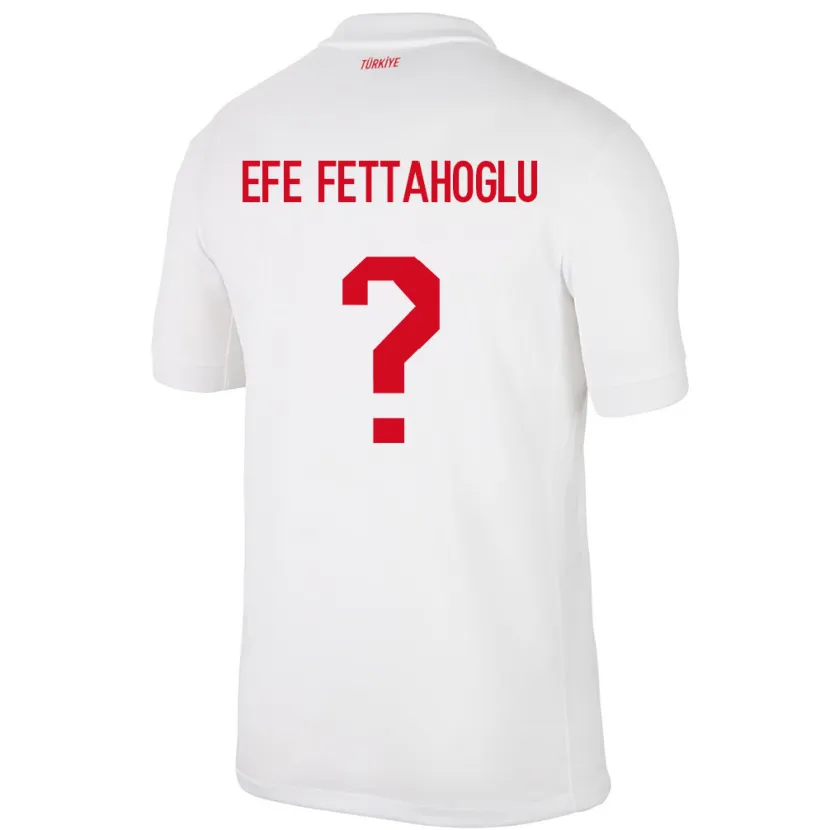 Danxen Kvinnor Kalkon Adnan Efe Fettahoğlu #0 Vit Hemmatröja Matchtröjor 24-26 Tröjor T-Tröja