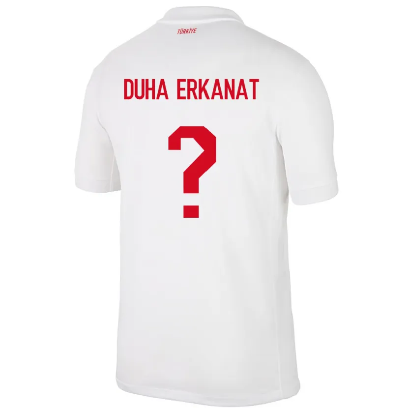 Danxen Kvinnor Kalkon Ahmet Duha Erkanat #0 Vit Hemmatröja Matchtröjor 24-26 Tröjor T-Tröja