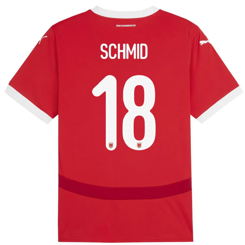 Danxen Kvinnor Österrike Romano Schmid #18 Röd Hemmatröja Matchtröjor 24-26 Tröjor T-Tröja