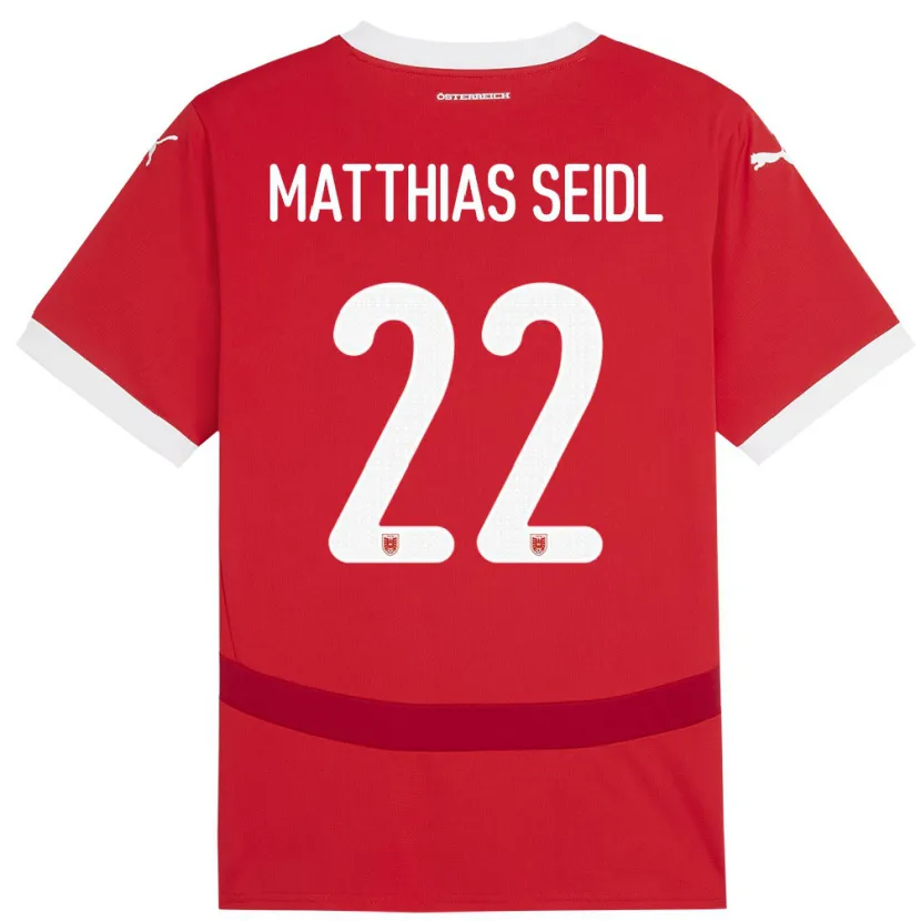 Danxen Kvinnor Österrike Matthias Seidl #22 Röd Hemmatröja Matchtröjor 24-26 Tröjor T-Tröja