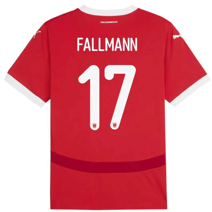 Danxen Kvinnor Österrike Pascal Fallmann #17 Röd Hemmatröja Matchtröjor 24-26 Tröjor T-Tröja