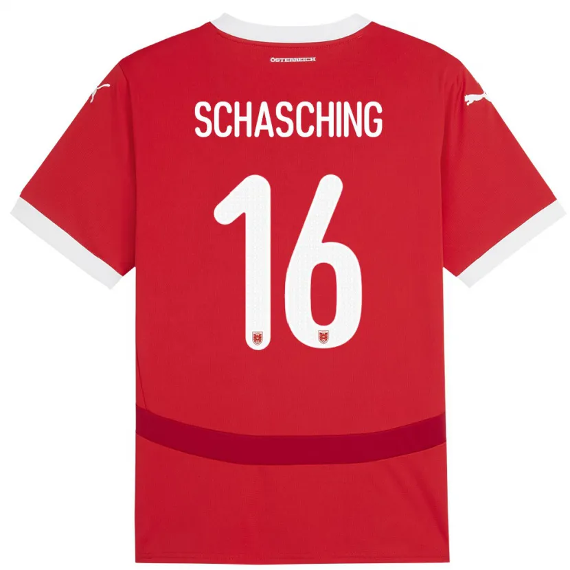 Danxen Kvinnor Österrike Annabel Schasching #16 Röd Hemmatröja Matchtröjor 24-26 Tröjor T-Tröja