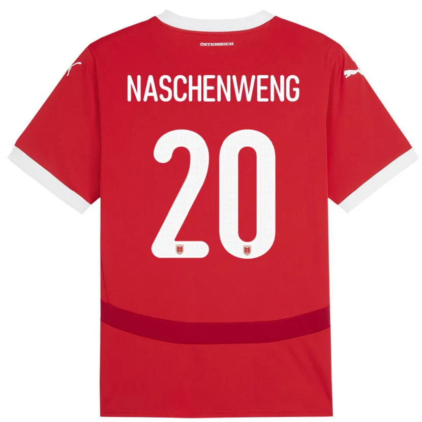 Danxen Kvinnor Österrike Katharina Naschenweng #20 Röd Hemmatröja Matchtröjor 24-26 Tröjor T-Tröja