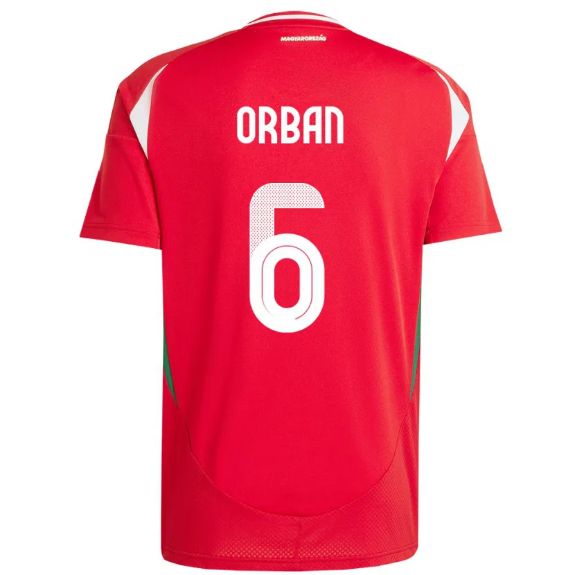 Danxen Kvinnor Ungern Willi Orbán #6 Röd Hemmatröja Matchtröjor 24-26 Tröjor T-Tröja