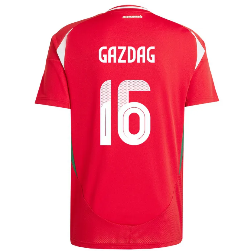 Danxen Kvinnor Ungern Dániel Gazdag #16 Röd Hemmatröja Matchtröjor 24-26 Tröjor T-Tröja