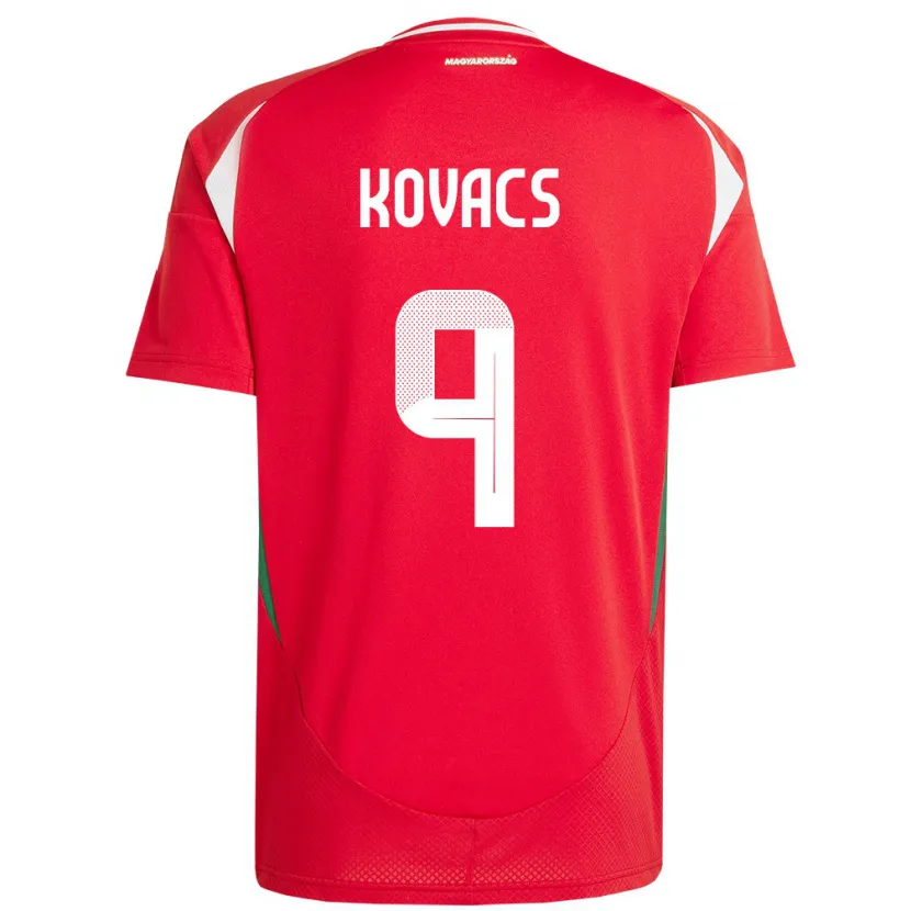 Danxen Kvinnor Ungern Patrik Kovács #9 Röd Hemmatröja Matchtröjor 24-26 Tröjor T-Tröja