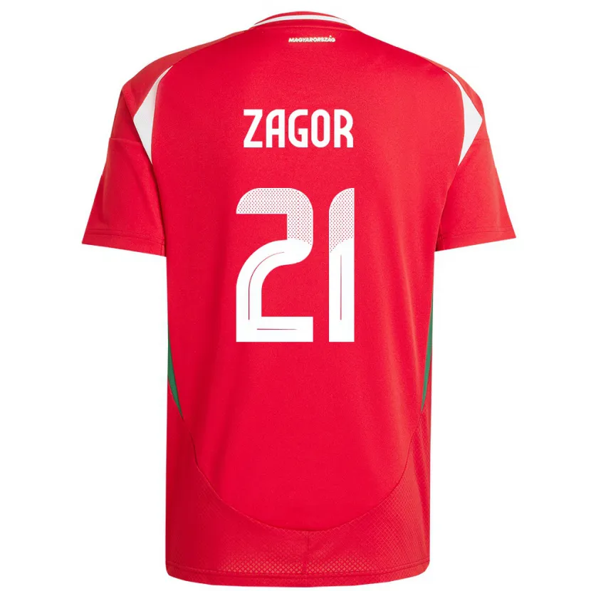 Danxen Kvinnor Ungern Bernadett Zágor #21 Röd Hemmatröja Matchtröjor 24-26 Tröjor T-Tröja