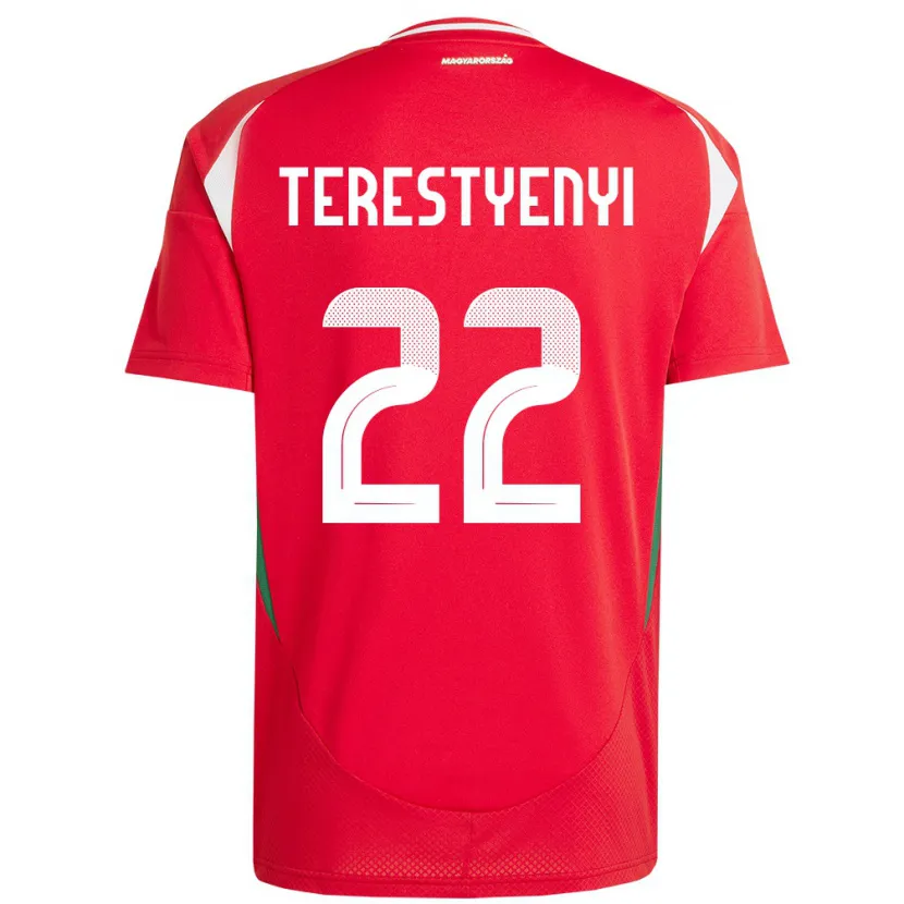 Danxen Kvinnor Ungern Anna Terestyényi #22 Röd Hemmatröja Matchtröjor 24-26 Tröjor T-Tröja