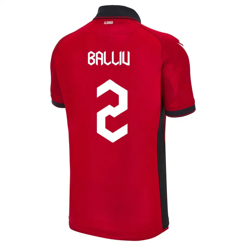 Danxen Kvinnor Albanien Iván Balliu #2 Röd Hemmatröja Matchtröjor 24-26 Tröjor T-Tröja