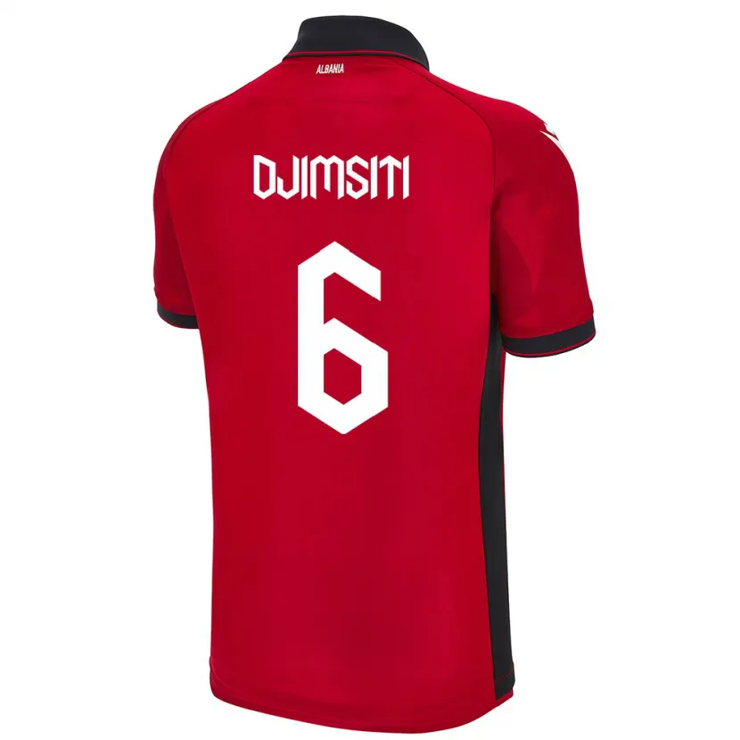 Danxen Kvinnor Albanien Berat Djimsiti #6 Röd Hemmatröja Matchtröjor 24-26 Tröjor T-Tröja