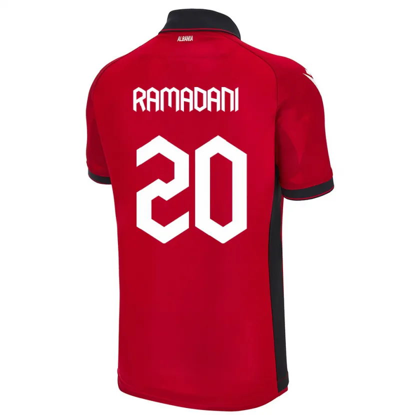 Danxen Kvinnor Albanien Ylber Ramadani #20 Röd Hemmatröja Matchtröjor 24-26 Tröjor T-Tröja
