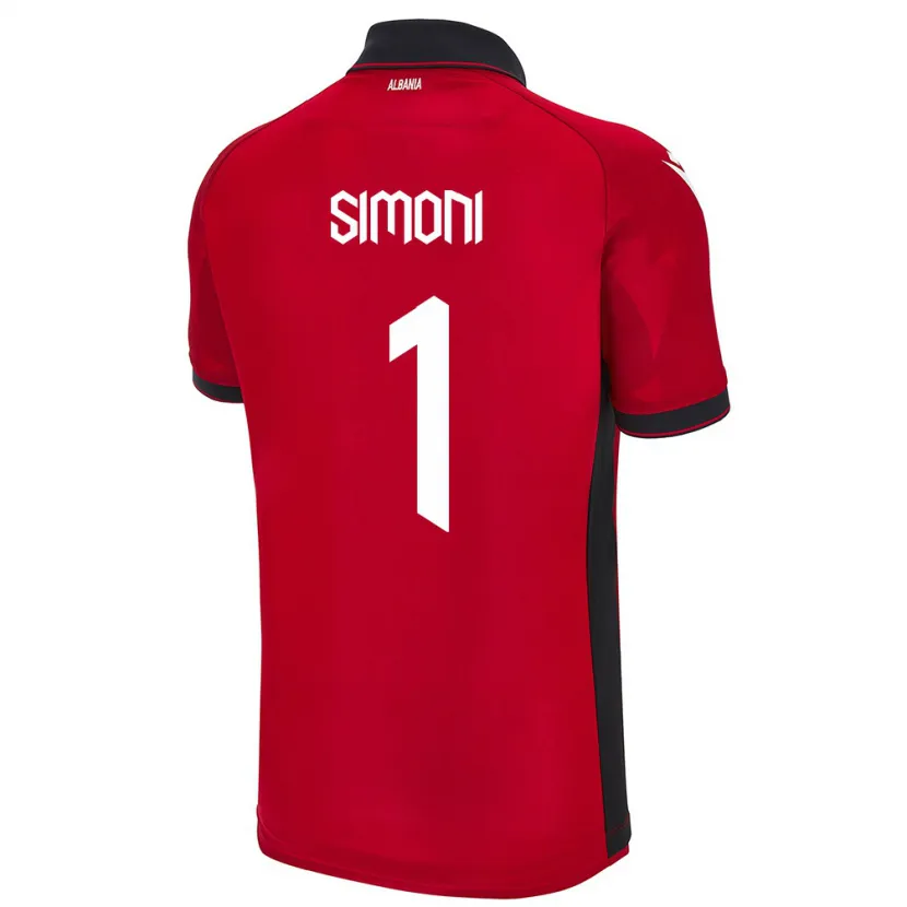 Danxen Kvinnor Albanien Simon Simoni #1 Röd Hemmatröja Matchtröjor 24-26 Tröjor T-Tröja