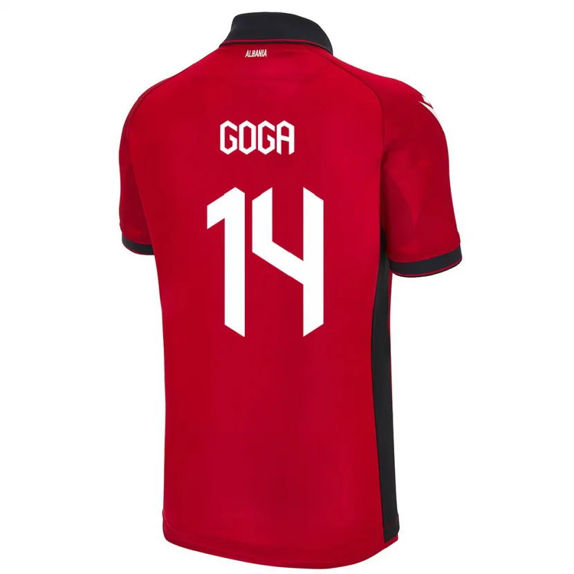 Danxen Kvinnor Albanien Ergi Goga #14 Röd Hemmatröja Matchtröjor 24-26 Tröjor T-Tröja