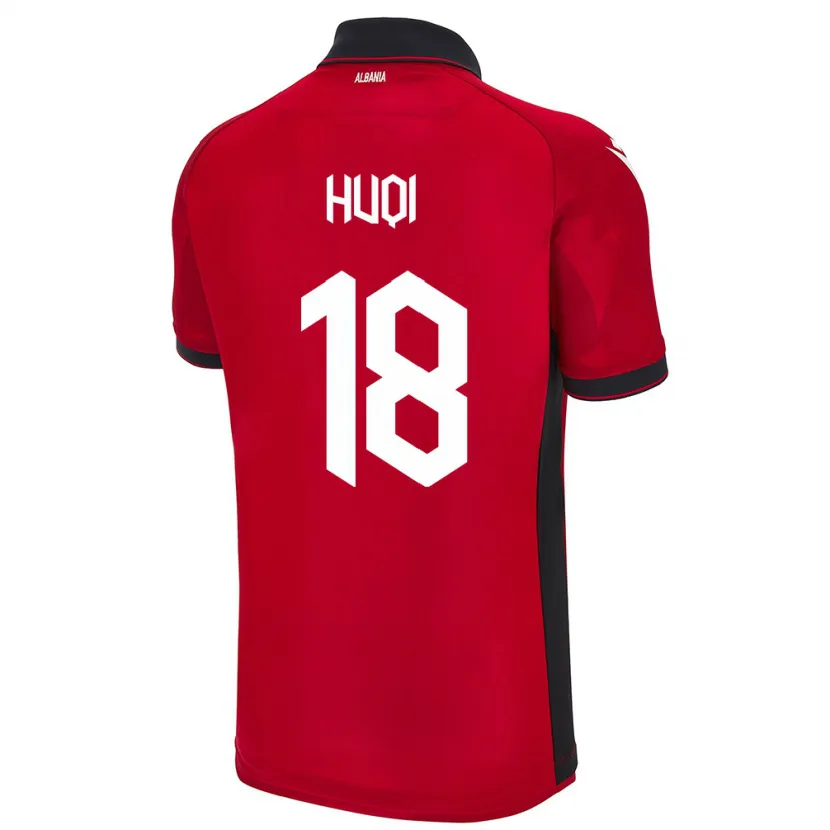 Danxen Kvinnor Albanien Mattia Huqi #18 Röd Hemmatröja Matchtröjor 24-26 Tröjor T-Tröja