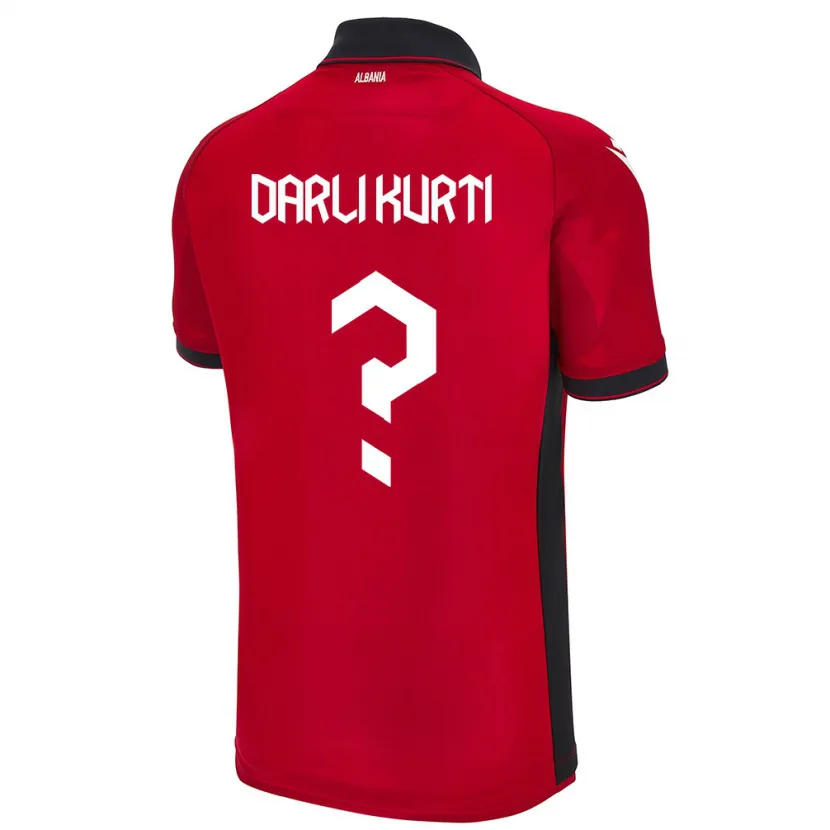Danxen Kvinnor Albanien Darli Kurti #0 Röd Hemmatröja Matchtröjor 24-26 Tröjor T-Tröja