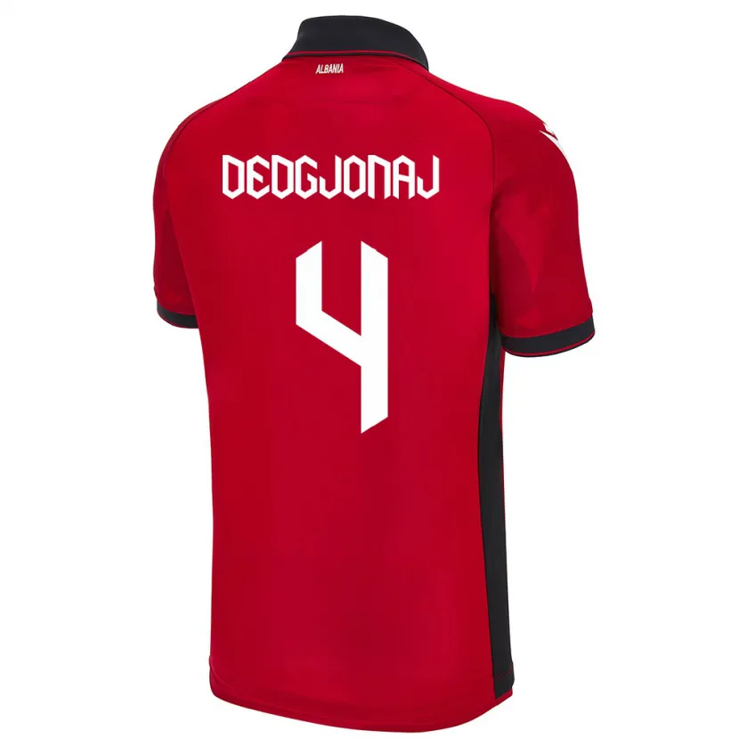 Danxen Kvinnor Albanien Leonora Dedgjonaj #4 Röd Hemmatröja Matchtröjor 24-26 Tröjor T-Tröja