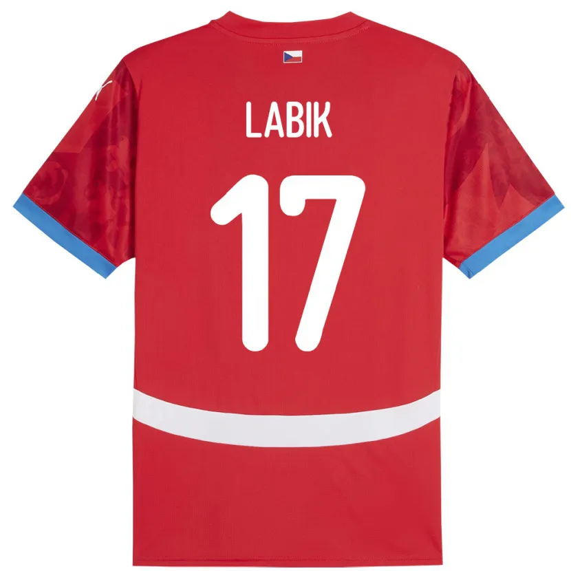 Danxen Kvinnor Tjeckien Albert Labik #17 Röd Hemmatröja Matchtröjor 24-26 Tröjor T-Tröja