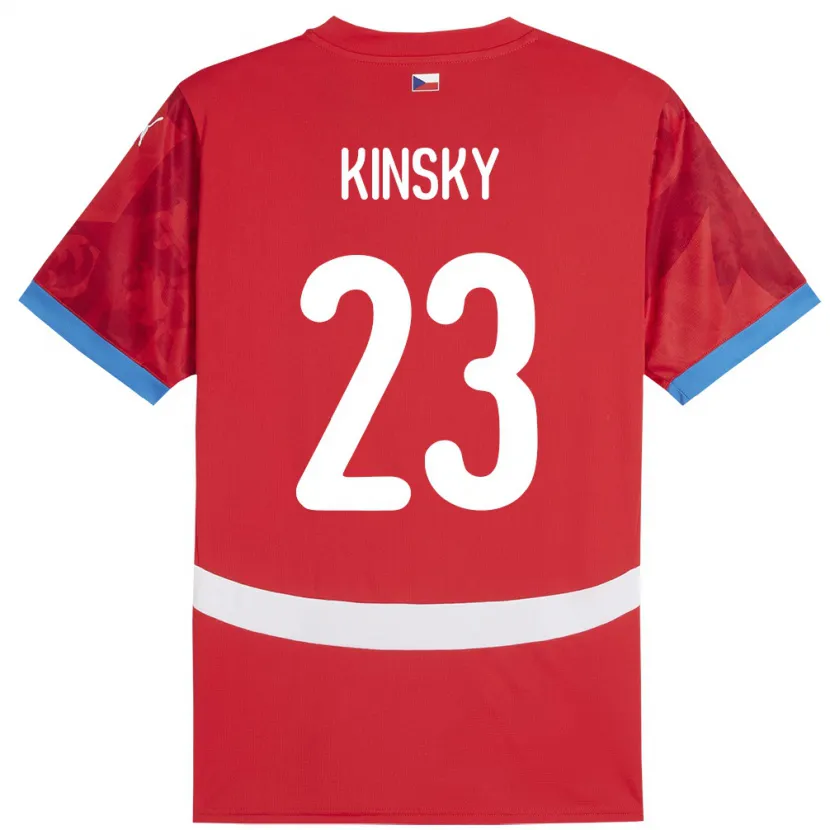 Danxen Kvinnor Tjeckien Antonin Kinsky #23 Röd Hemmatröja Matchtröjor 24-26 Tröjor T-Tröja