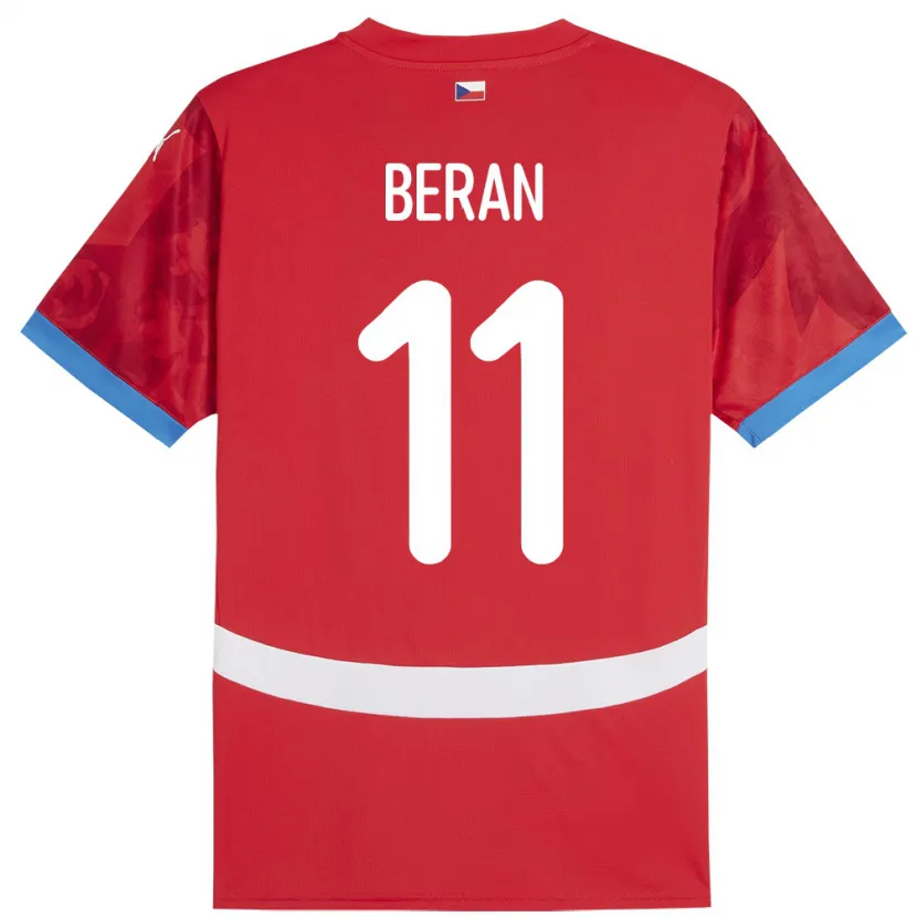 Danxen Kvinnor Tjeckien Stepan Beran #11 Röd Hemmatröja Matchtröjor 24-26 Tröjor T-Tröja