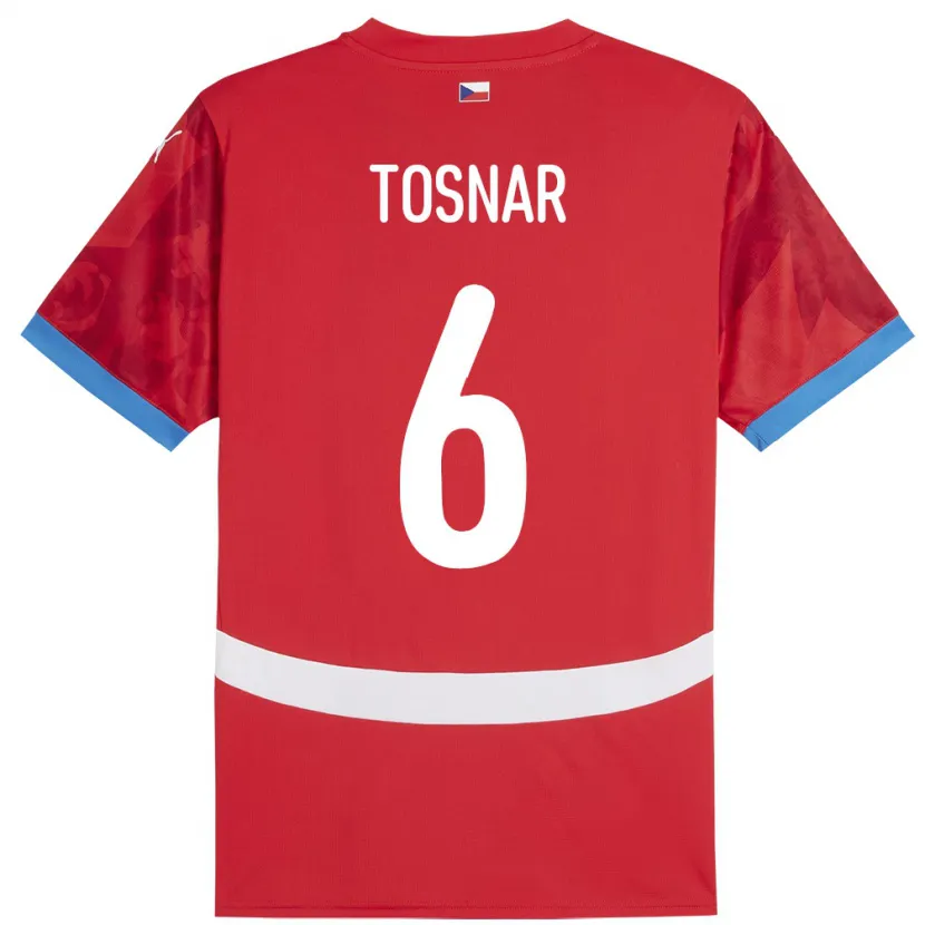 Danxen Kvinnor Tjeckien Jakub Tosnar #6 Röd Hemmatröja Matchtröjor 24-26 Tröjor T-Tröja
