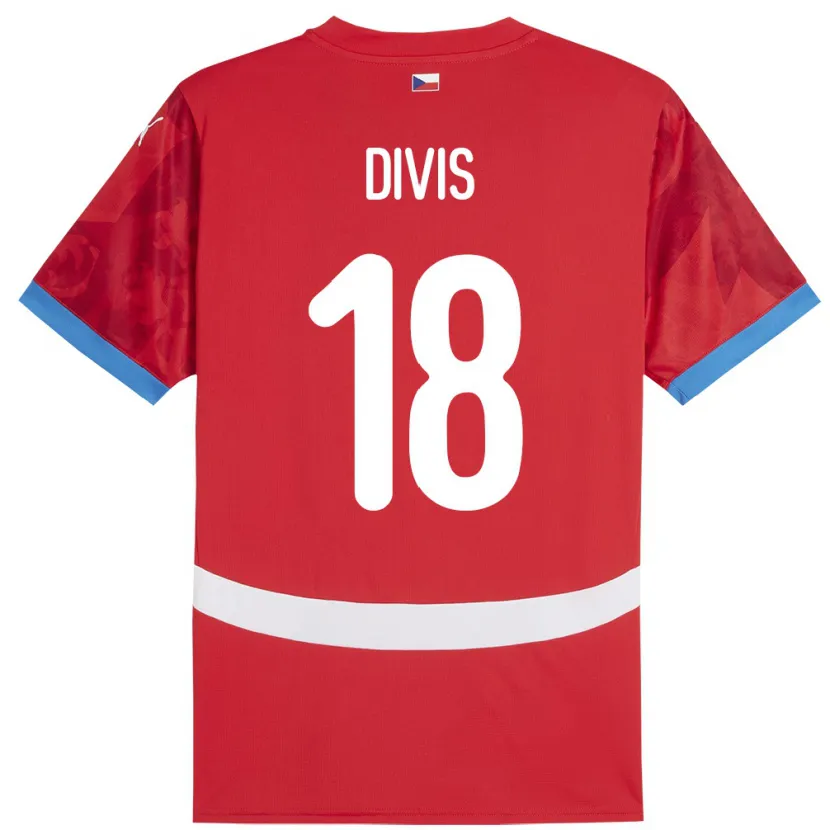 Danxen Kvinnor Tjeckien Matej Divis #18 Röd Hemmatröja Matchtröjor 24-26 Tröjor T-Tröja