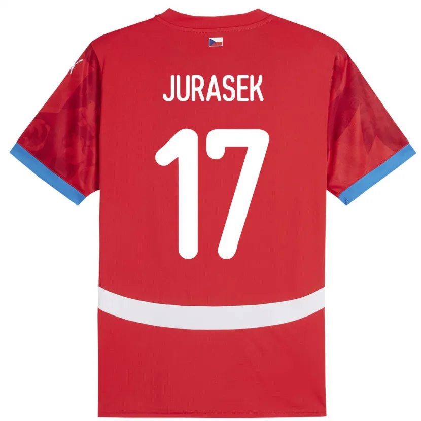 Danxen Kvinnor Tjeckien Patrik Jurasek #17 Röd Hemmatröja Matchtröjor 24-26 Tröjor T-Tröja