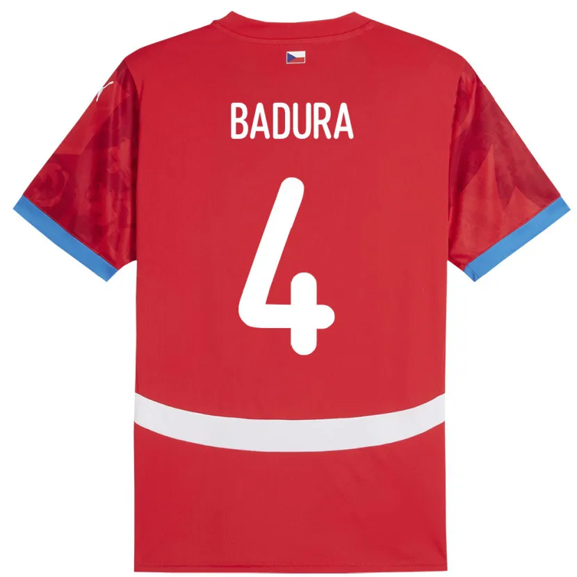 Danxen Kvinnor Tjeckien Vitezslav Badura #4 Röd Hemmatröja Matchtröjor 24-26 Tröjor T-Tröja