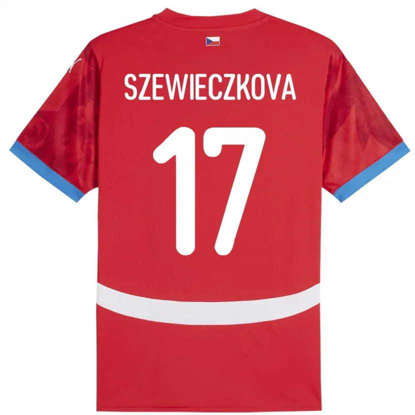 Danxen Kvinnor Tjeckien Tereza Szewieczková #17 Röd Hemmatröja Matchtröjor 24-26 Tröjor T-Tröja