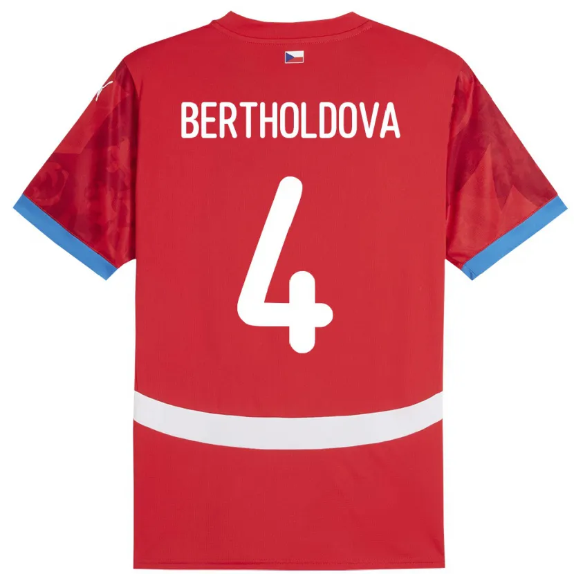 Danxen Kvinnor Tjeckien Petra Bertholdová #4 Röd Hemmatröja Matchtröjor 24-26 Tröjor T-Tröja