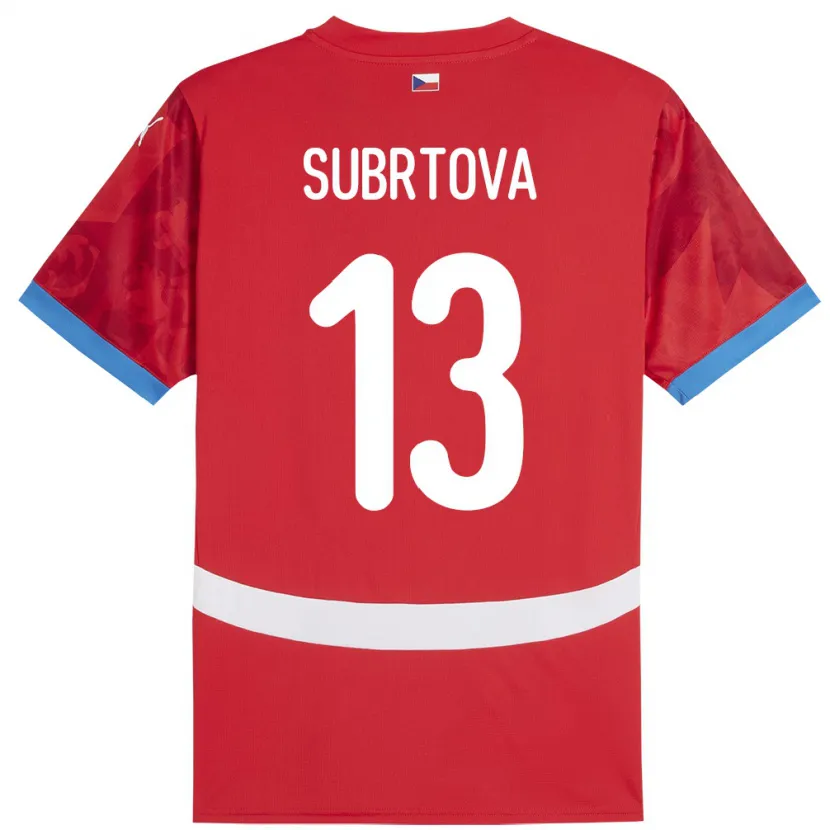Danxen Kvinnor Tjeckien Anna Šubrtová #13 Röd Hemmatröja Matchtröjor 24-26 Tröjor T-Tröja