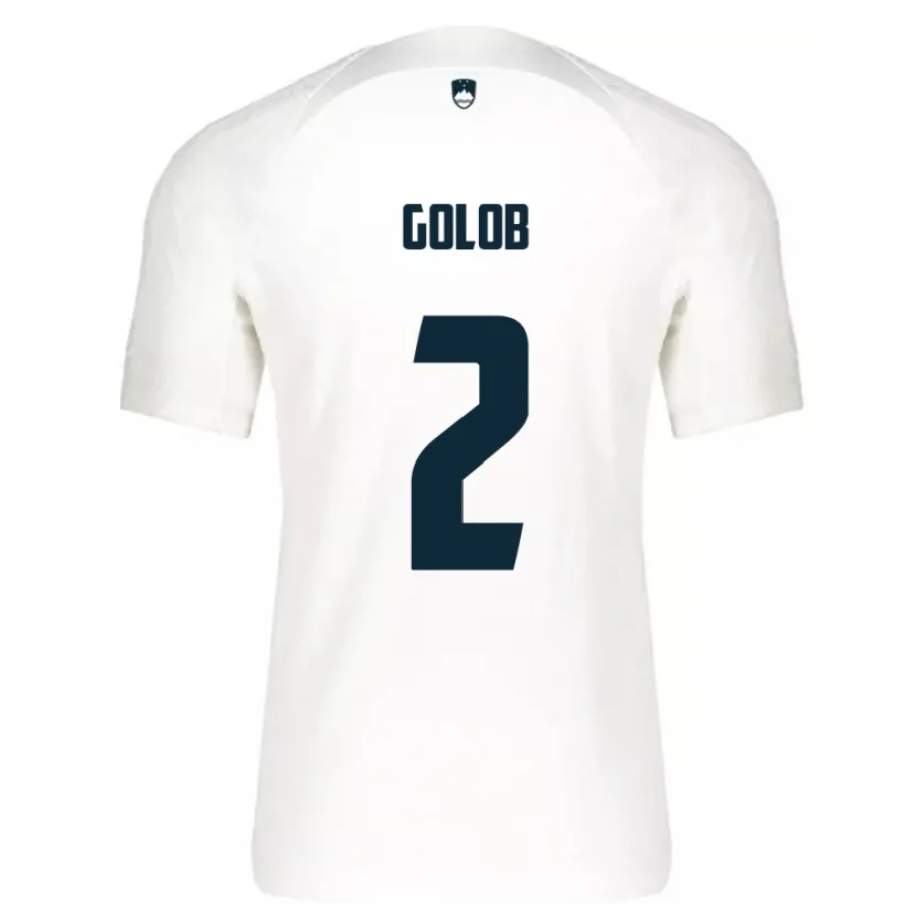 Danxen Kvinnor Slovenien Lana Golob #2 Vit Hemmatröja Matchtröjor 24-26 Tröjor T-Tröja