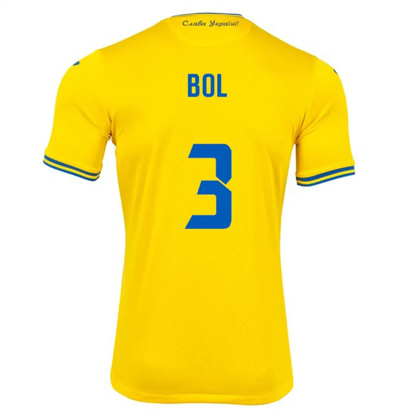 Danxen Kvinnor Ukraina Anton Bol #3 Gul Hemmatröja Matchtröjor 24-26 Tröjor T-Tröja