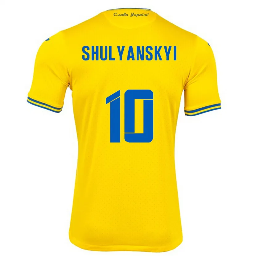 Danxen Kvinnor Ukraina Artem Shulyanskyi #10 Gul Hemmatröja Matchtröjor 24-26 Tröjor T-Tröja