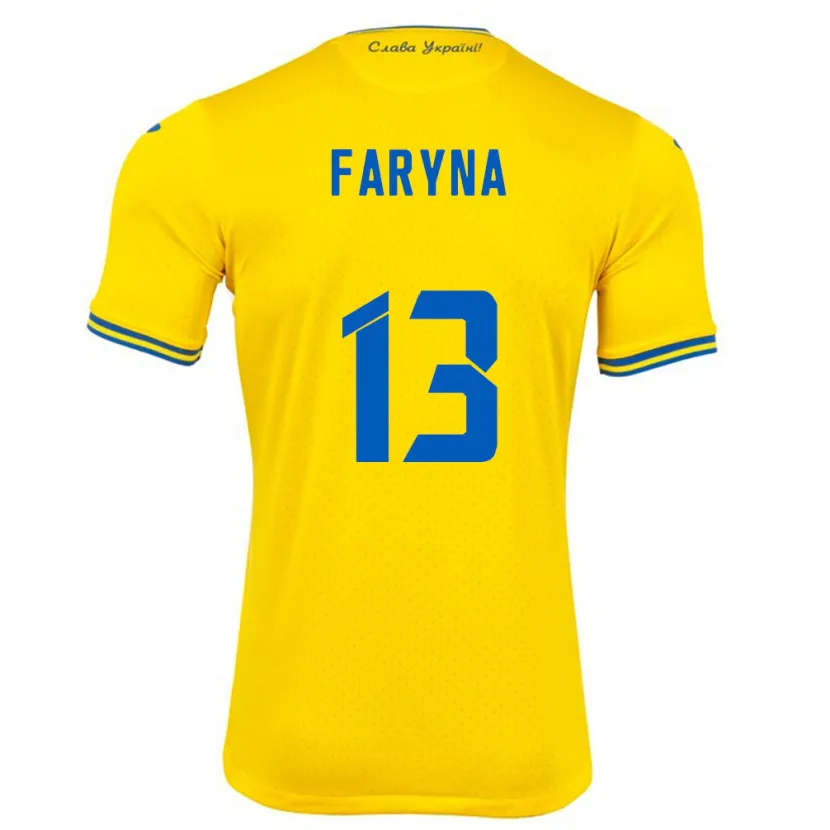 Danxen Kvinnor Ukraina Maryan Faryna #13 Gul Hemmatröja Matchtröjor 24-26 Tröjor T-Tröja