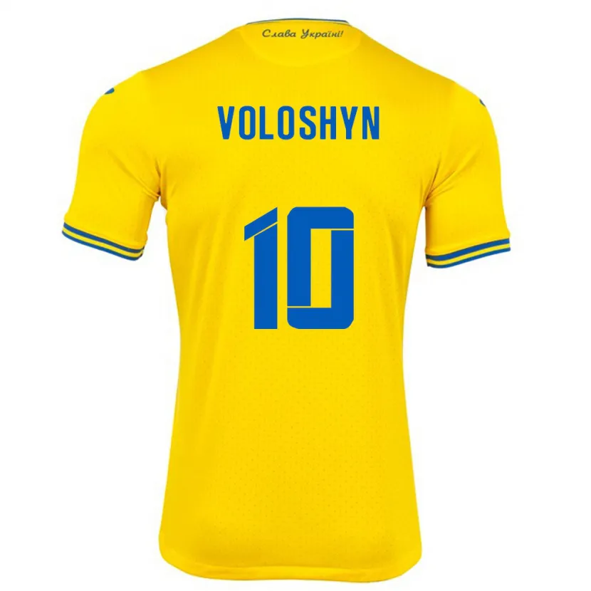 Danxen Kvinnor Ukraina Nazar Voloshyn #10 Gul Hemmatröja Matchtröjor 24-26 Tröjor T-Tröja