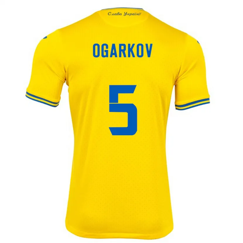 Danxen Kvinnor Ukraina Mykola Ogarkov #5 Gul Hemmatröja Matchtröjor 24-26 Tröjor T-Tröja