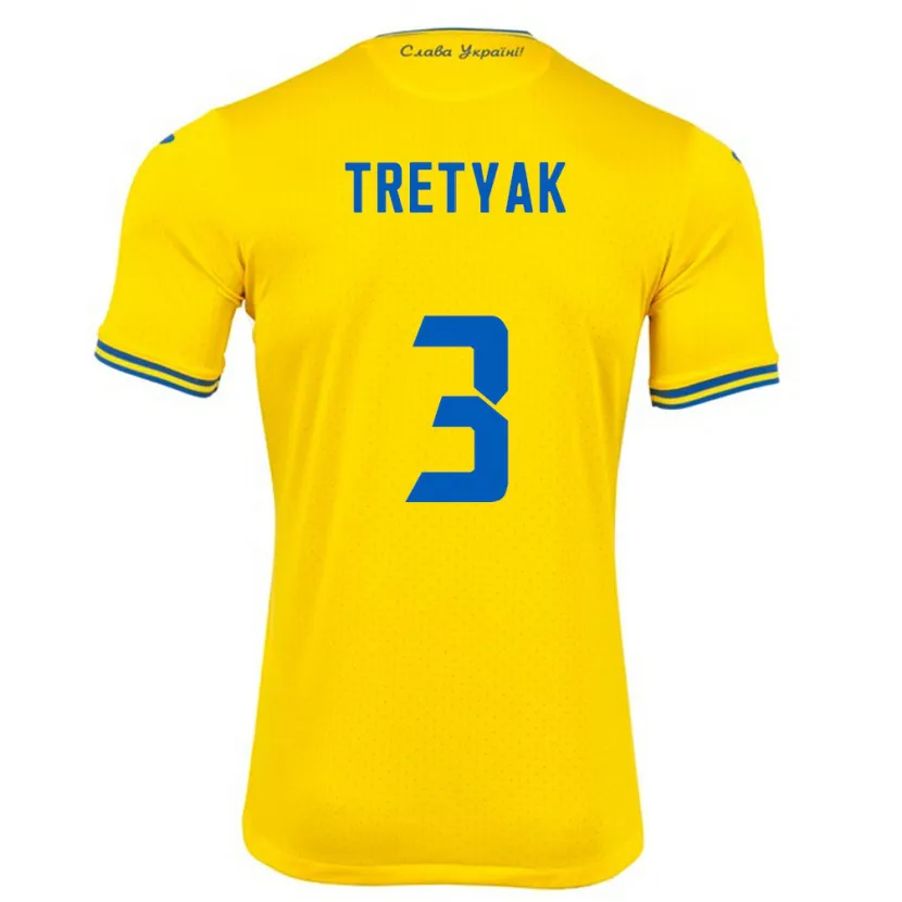 Danxen Kvinnor Ukraina Demyan Tretyak #3 Gul Hemmatröja Matchtröjor 24-26 Tröjor T-Tröja